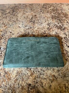 Adrienne Vittadini Forest Green Suede Wallet with Gold Logo